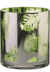 ARTLAND TROPICAL LEAVES HURRICANE LAMP LARGE