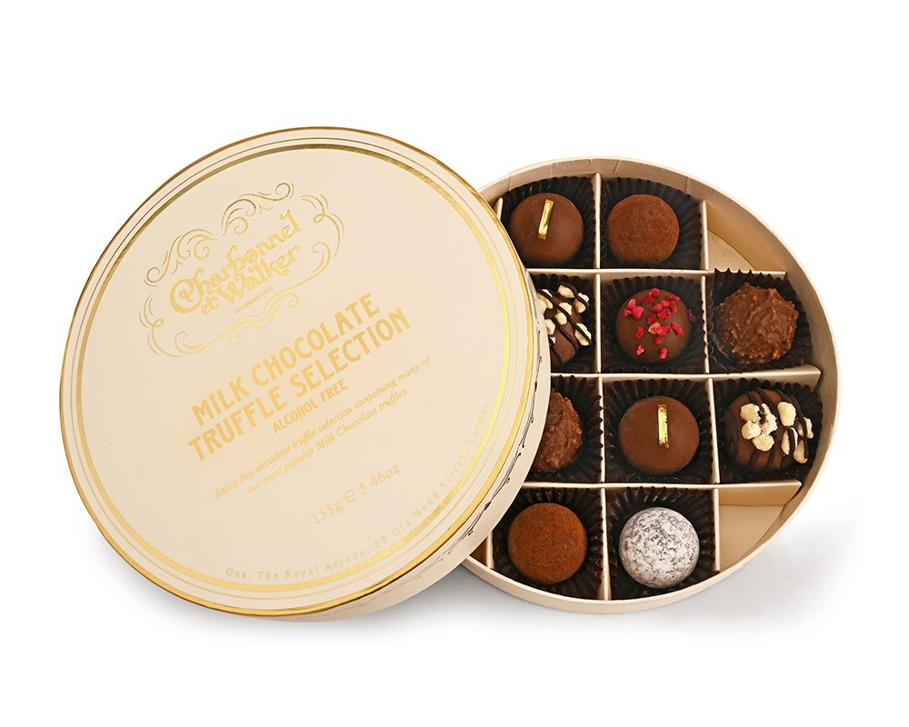 CHARBONNEL ET WALKER MILK CHOCOLATE TRUFFLE SELECTION ALCOHOL FREE 145G