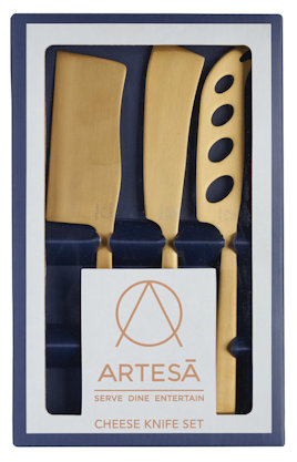 ARTESA CHEESE KNIFE SET 3 PC BRASS