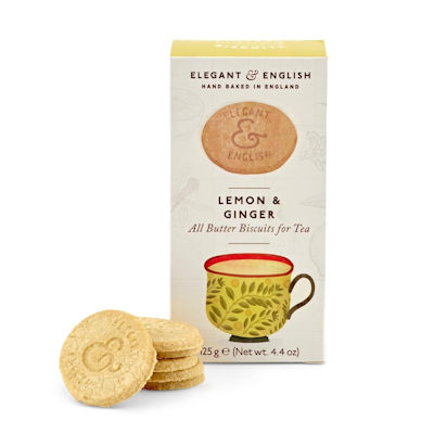 ELEGANT & ENGLISH BISCUITS LEMON GINGER 140G