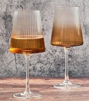 ANTON STUDIO EMPIRE WINE GLASSES AMBER 2PC