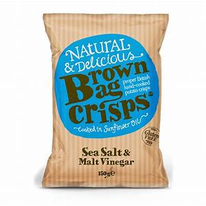 BROWN BAG CRISPS 150G MALT VINEGAR SEASALT