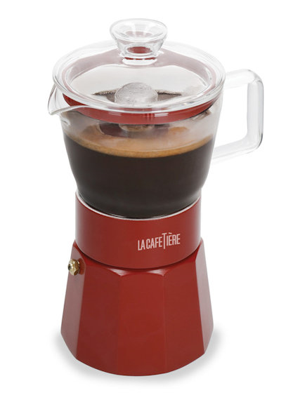 LA CAFETIERE 6 CUP VERONA GLS ESPRESSO MAKER RED