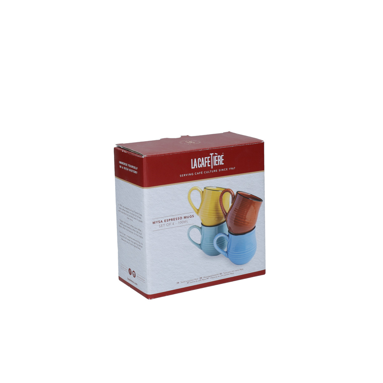 LA CAFETIERE ESPRESSO MUG SET OF 4 BRIGHTS