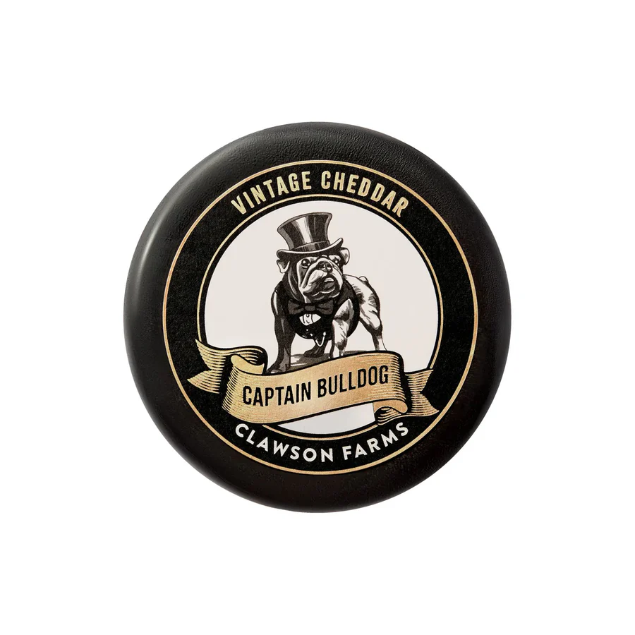 CLAWSON FARMS VINTAGE CHEDDAR CAPTAIN BULLDOG 200G