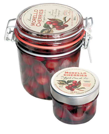 SOMERSET CIDER BRANDY MORELLO CHERRIES IN KILNER JAR 50CL 17.5%