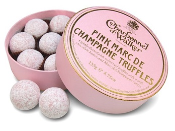 CHARBONNEL PINK MARC DE CHAMPAGNE TRUFFLES 135G