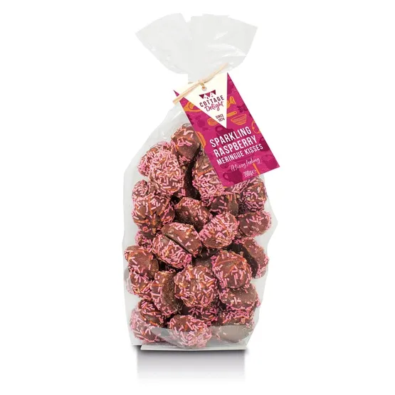 COTTAGE DELIGHT 200G SPARKLING RASPBERRY MERINGUE KISSES