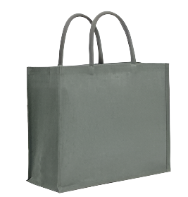 JUTE BAG MEDIUM GREY HANDLES 35CM