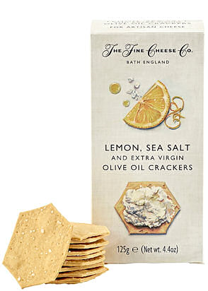 FINE CHEESE CRACKERS LEMON SEA SALT OLIVE OIL 125G