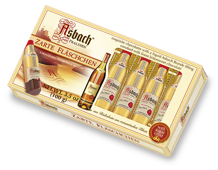 Asbach Brandy Chocolate Bottles 100g 8pc