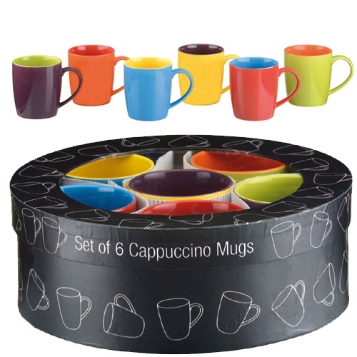 Bia Cappuccino Mugs; Set of 6 stylish Mugs, great gifts!