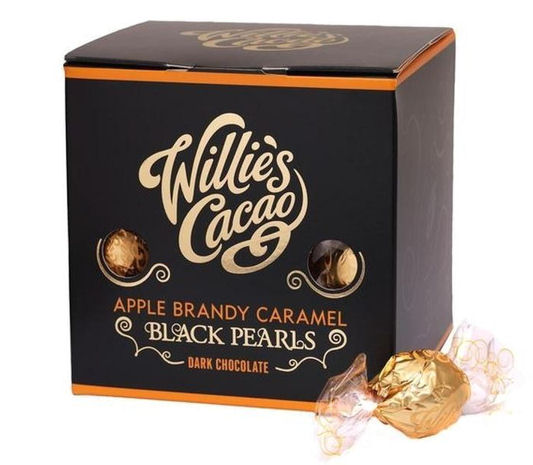 Willies Cacao Black Pearls Brandy Caramel 150g 
