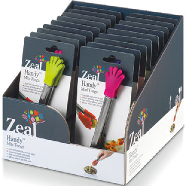 Zeal Mini Tongs Silicon Hands; Bright Cheerful colours