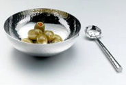 Define Hammered Stainless Steel Bowl And Spoon