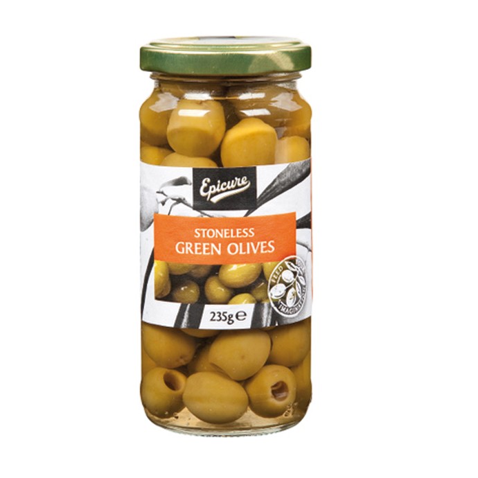 Epicure Pitted Green Manzanzilla Olives 225g