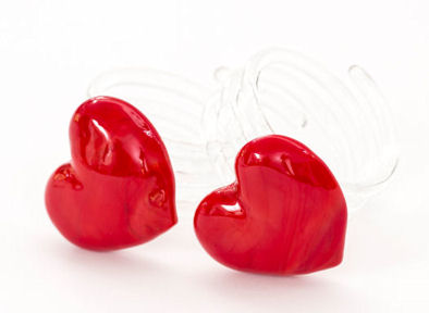 Just Slate Glass Napkin Rings in Heart design