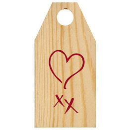 Wooden Hearts and Kisses Message Tag (image 1)