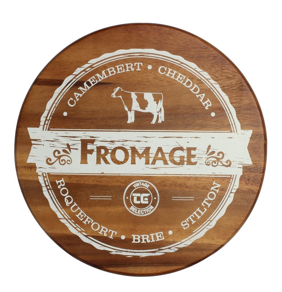 Tg Cheeseboard with Vintage Print - Round (image 1)