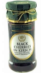 Village Green Black Cherries in Kirsch 340g (image 1)