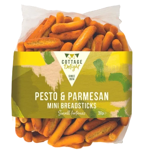 COTTAGE DELIGHT MINI PESTO PARMESAN BREADSTICKS 200G