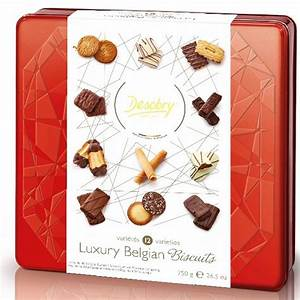 DESOBRY RED STAR TIN FILLED WITH LUXURY BISCUITS