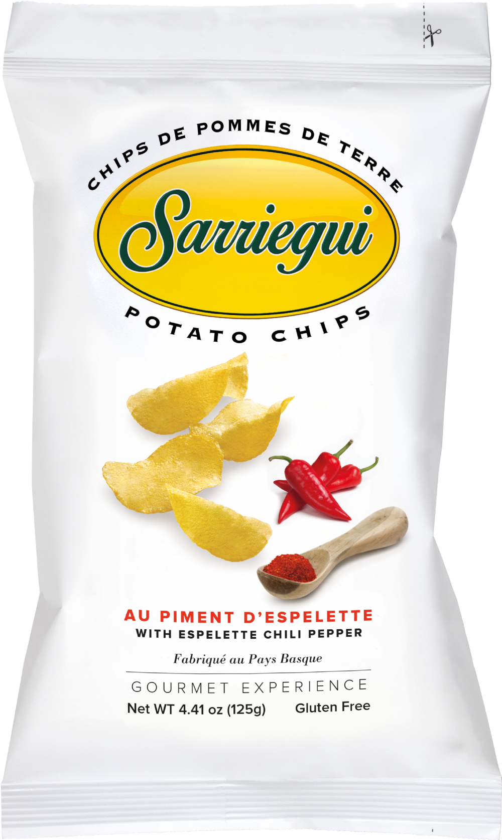 SARRIEGUI POTATO CRISPS - AU PIMENT D`ESPELETTE 125G