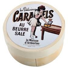 LA MAISON D'ARMORINE SALTED CARAMELS MINI ROUND WOODEN BOX 50G