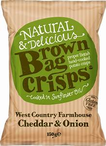 BROWN BAG CRISPS 150G CHEDDAR & ONION