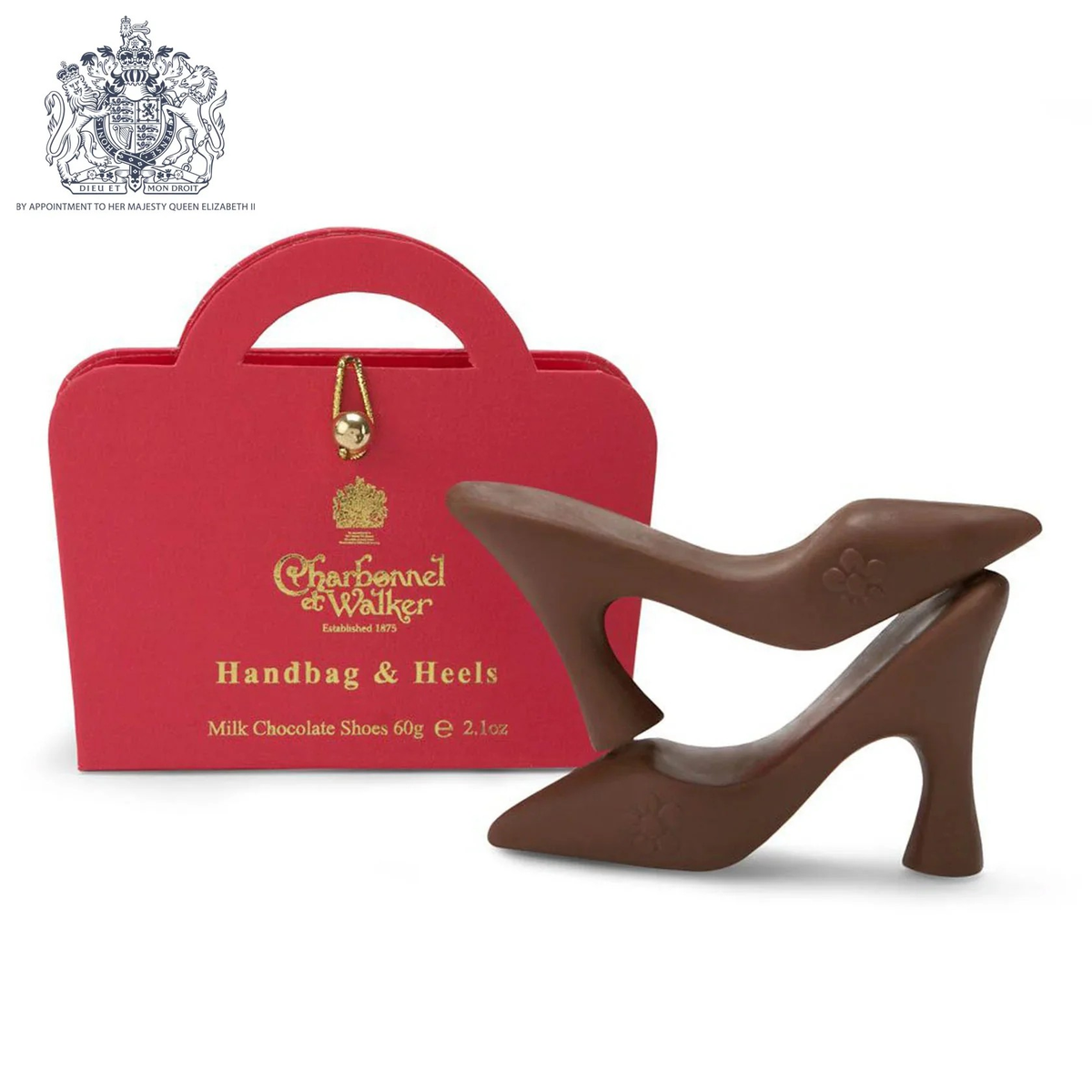 CHARBONNEL HANDBAG PINK AND HEELS 60G MILK