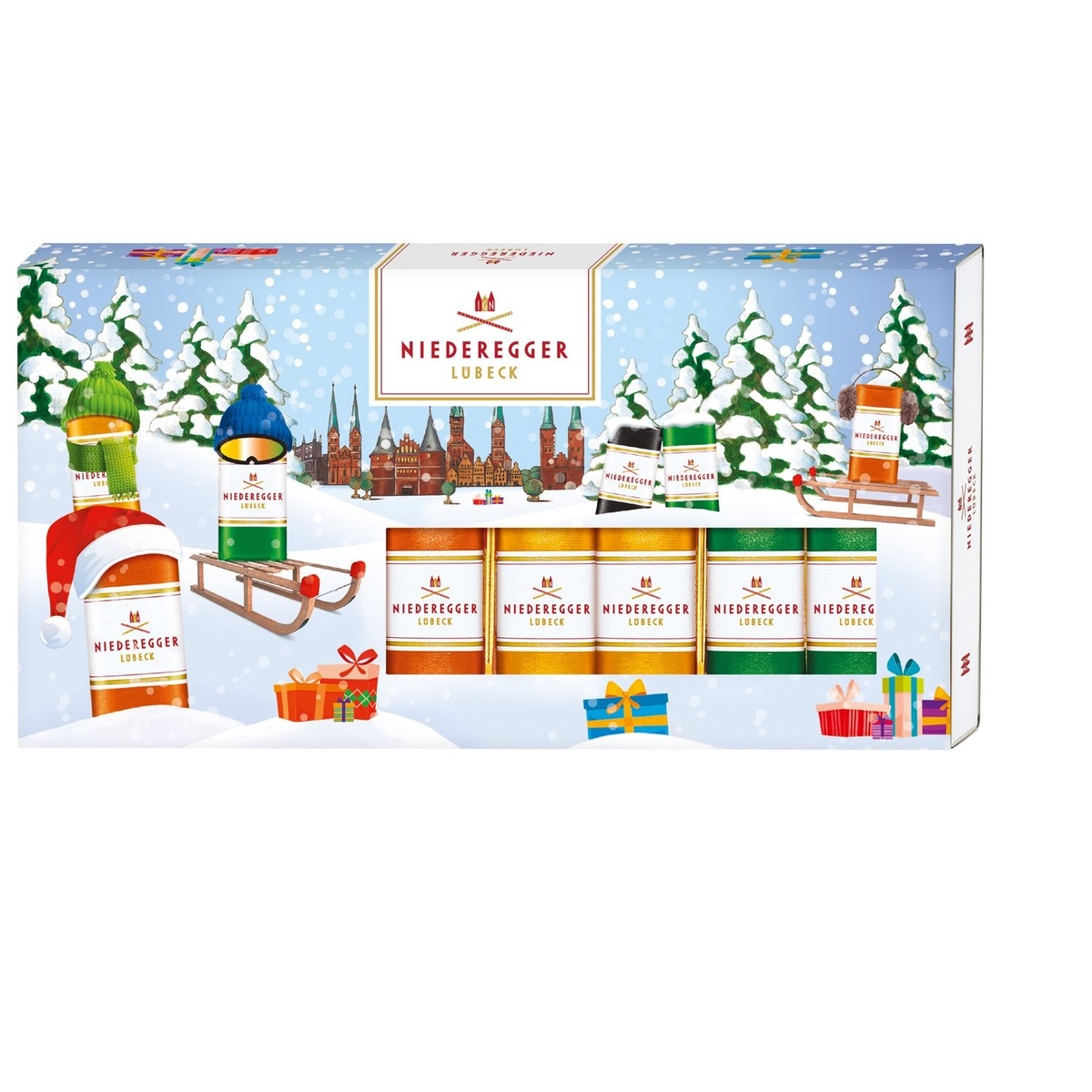 NIEDEREGGER MARZIPAN CLASSICS IN CHRISTMAS BOX 200G