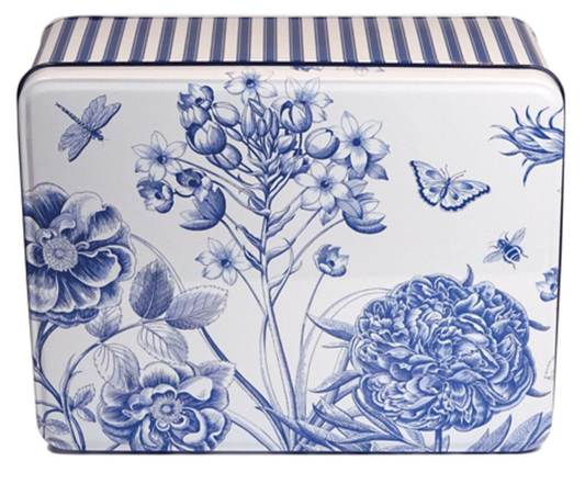 MOORES 400G TIN BISCUIT SELECTION BLUE FLORAL