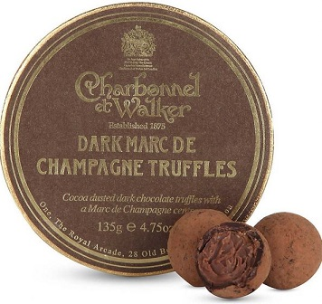 CHARBONNEL ET WALKER DARK MARC DE CHAMPAGNE TRUFFLES 135G