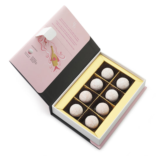 DORCHESTER CHOCOLATE STORY PINK MARC DE CHAMPAGNE TRUFFLES 115G